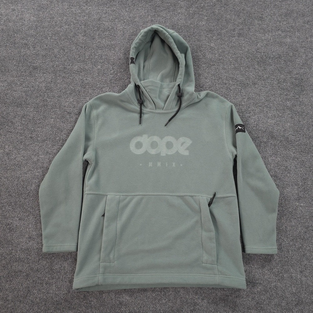 Dope Snow Hoodie Womens Small Green Cozy II Fleece Pullover Ski Snowboard